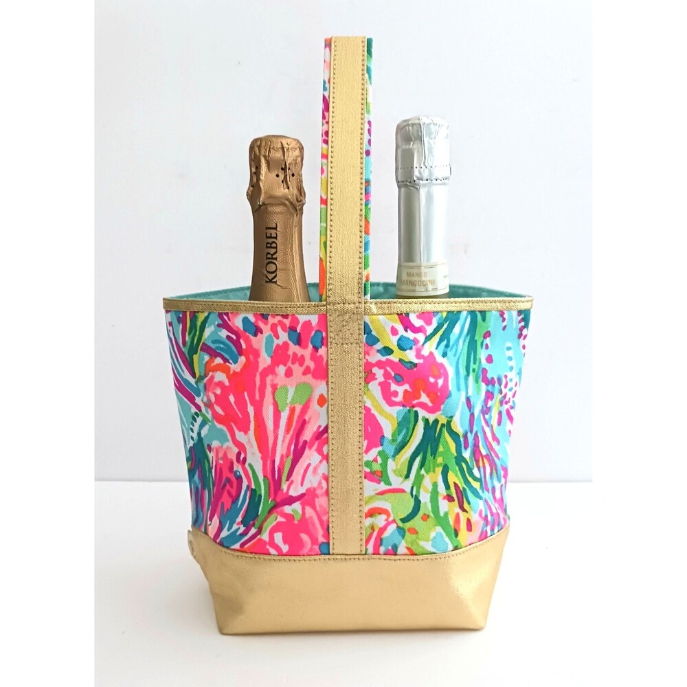 NEW Lilly Pulitzer Insulated 2 Bottle Soft Side Wine Tote Festive Fantasy Access